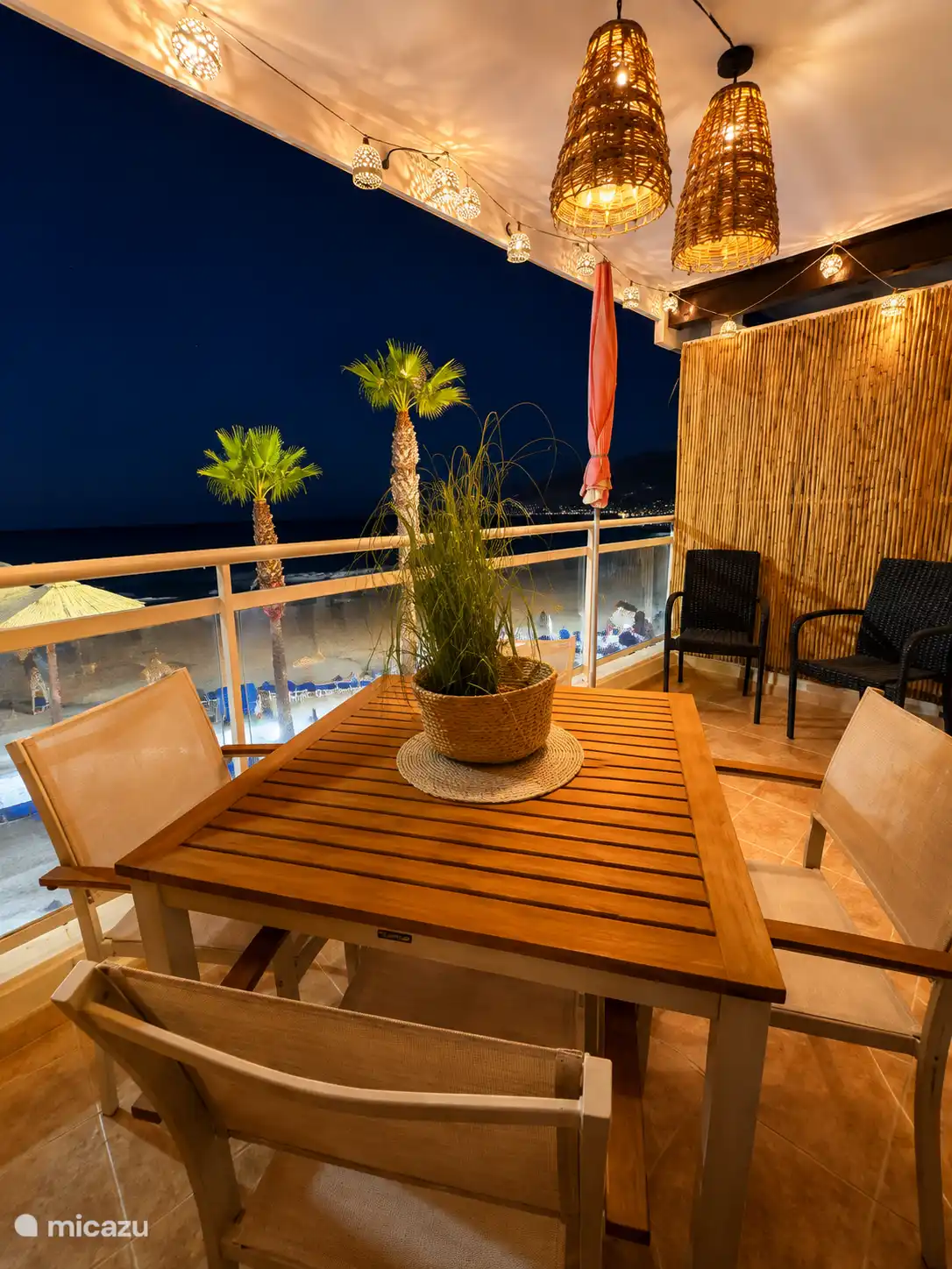 Enjoy our terrace overlooking the bay