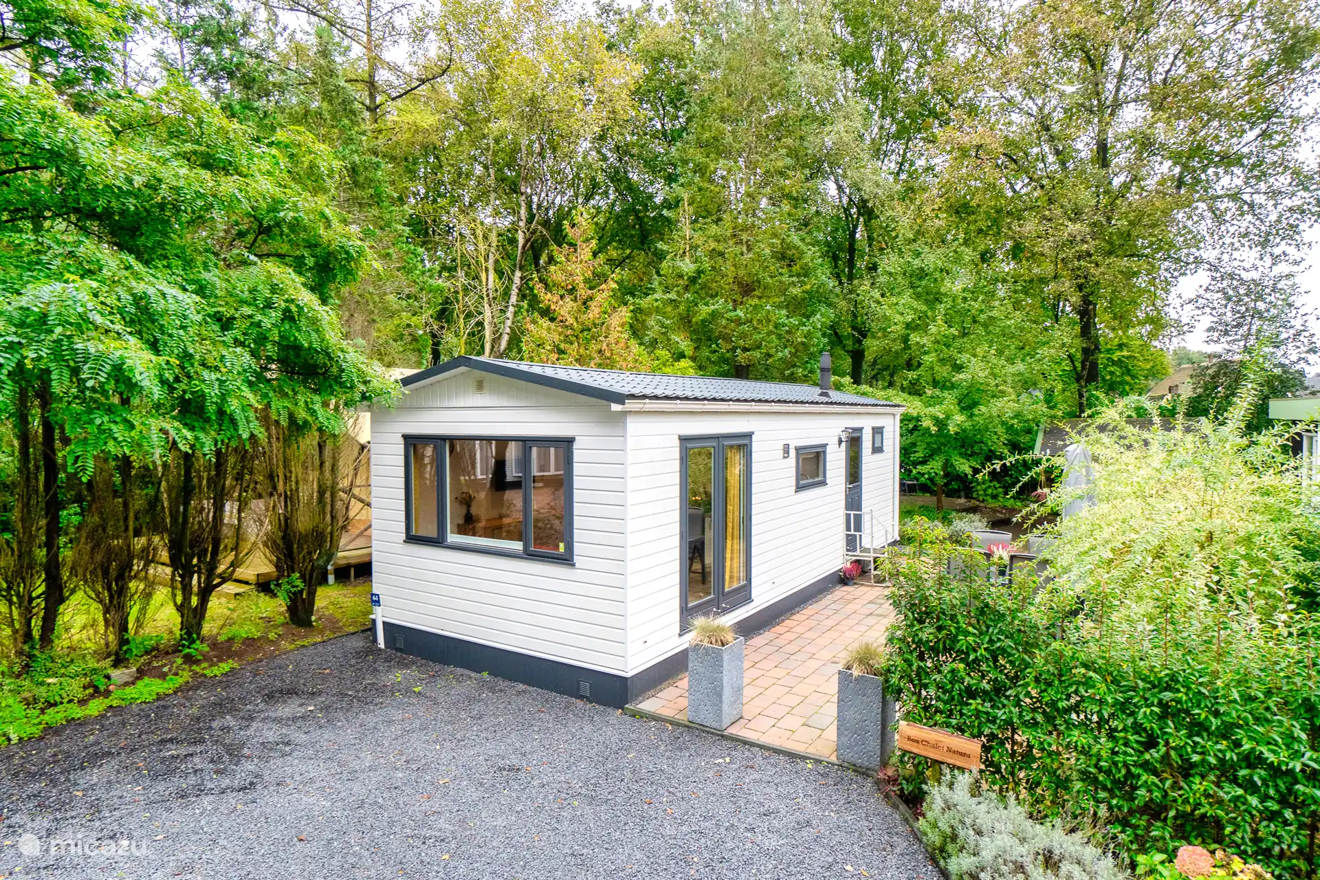 In de natuur, Nederland, Gelderland, Putten, chalet Bos Chalet Natura