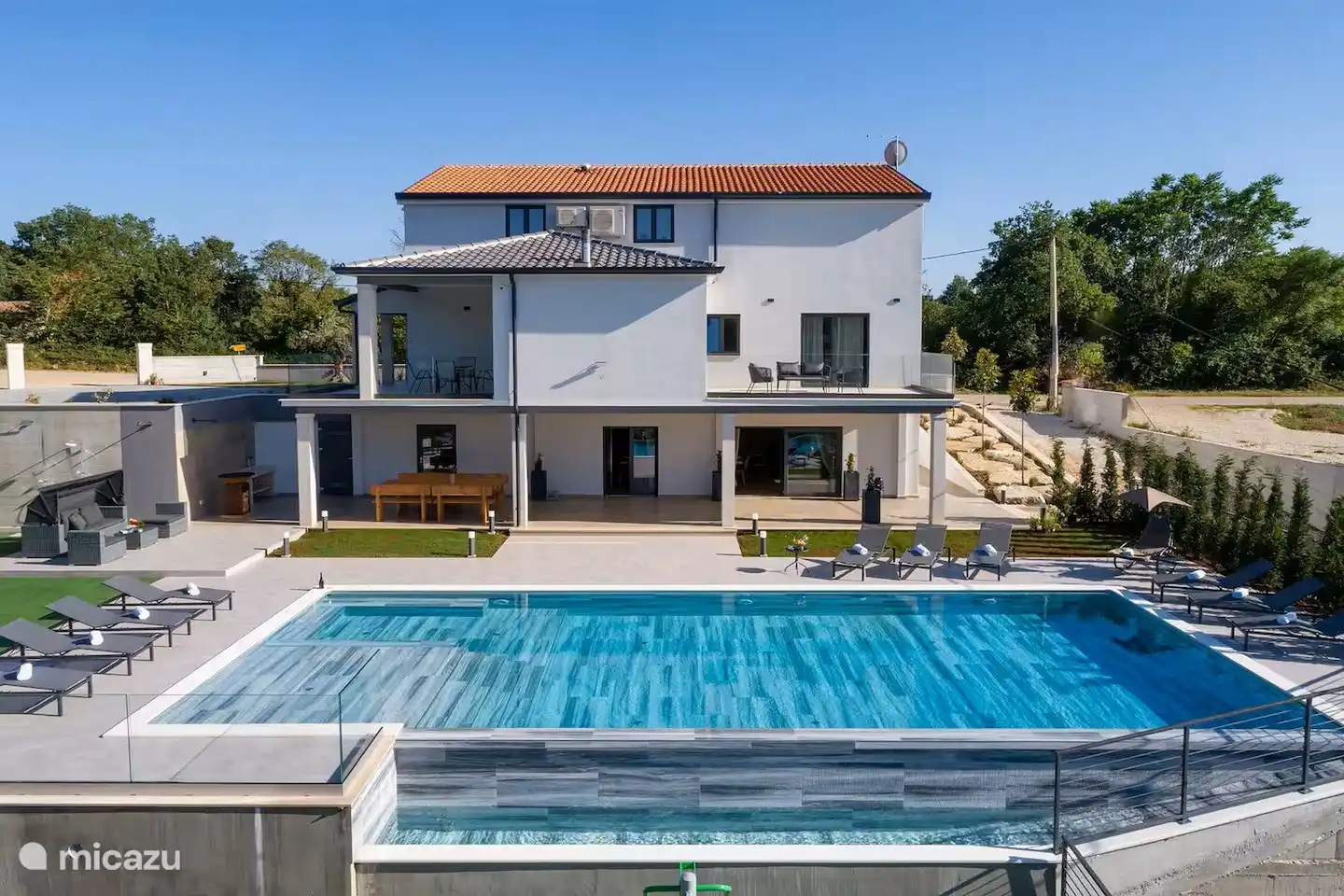 Swimming, Croatia, Istria, Tinjan, villa Villa Fabris
