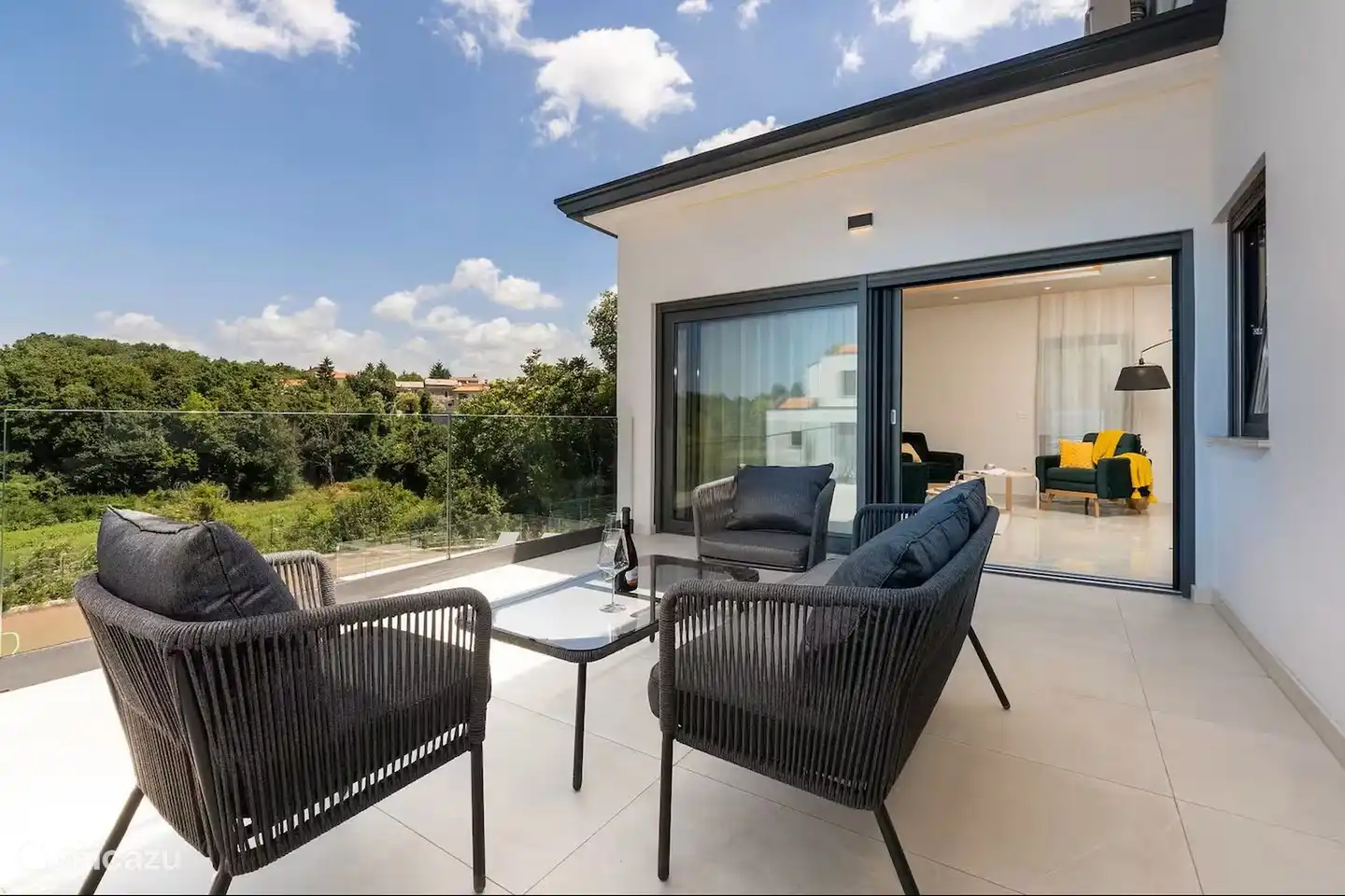 balcony with sitting area