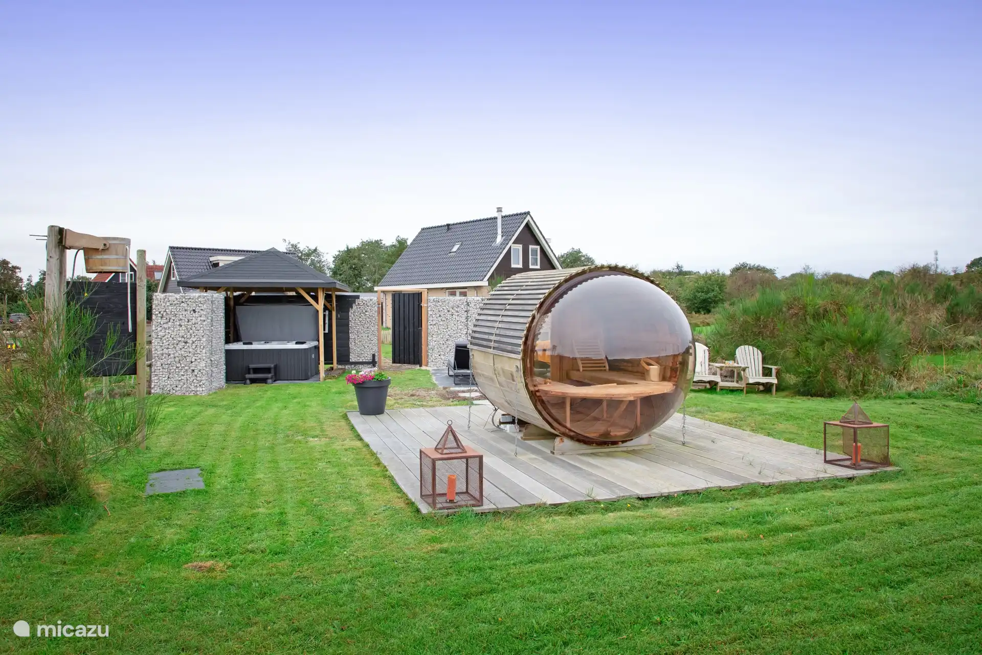Barrelsauna met wijds uitzicht