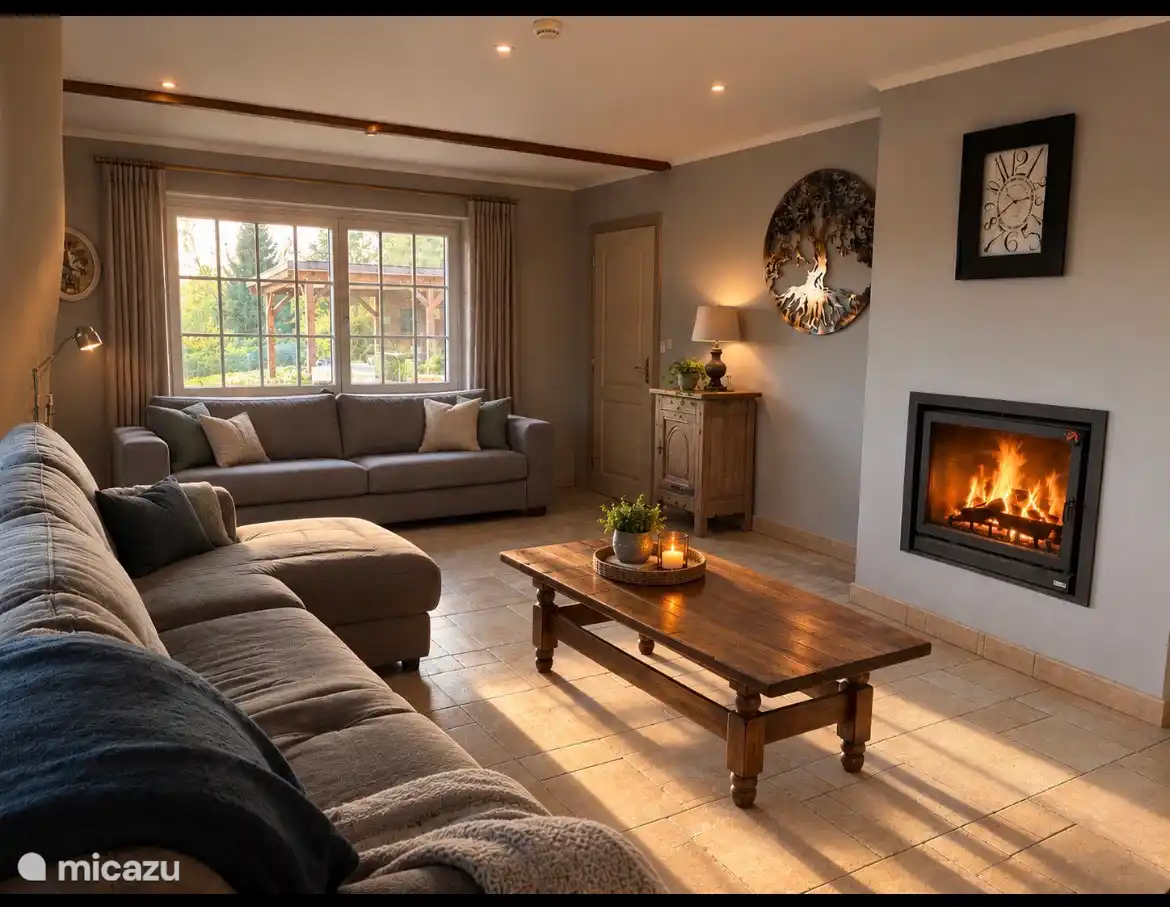 salón con chimenea
