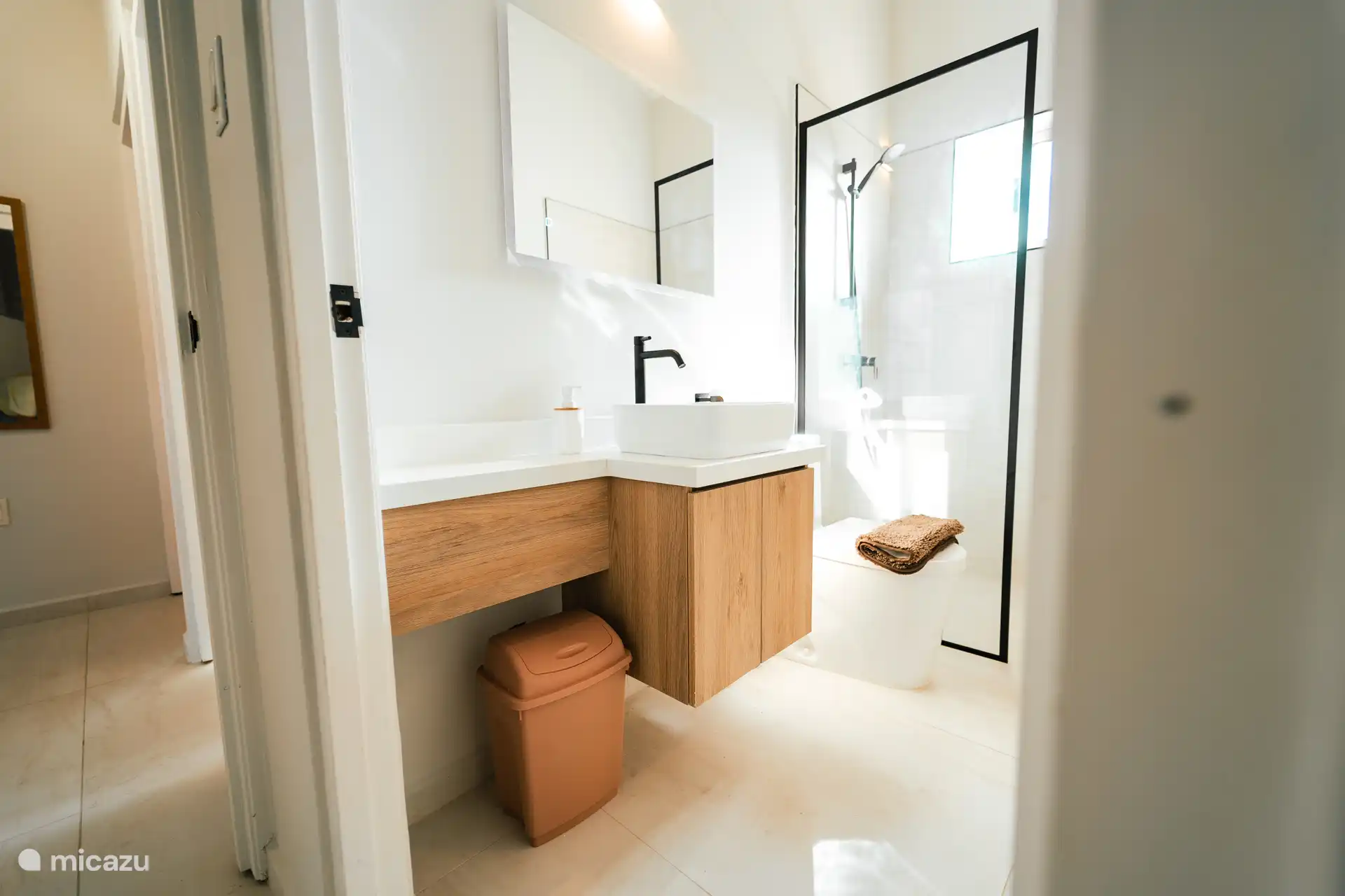 Badkamer 2 met douche, wastafel en toilet
