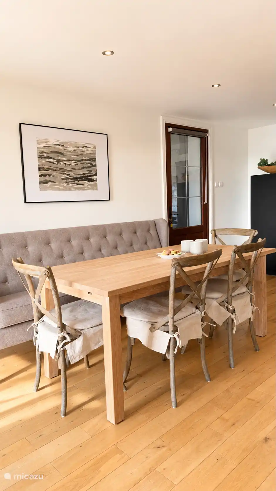 The dining table in the Main Kitchen. 