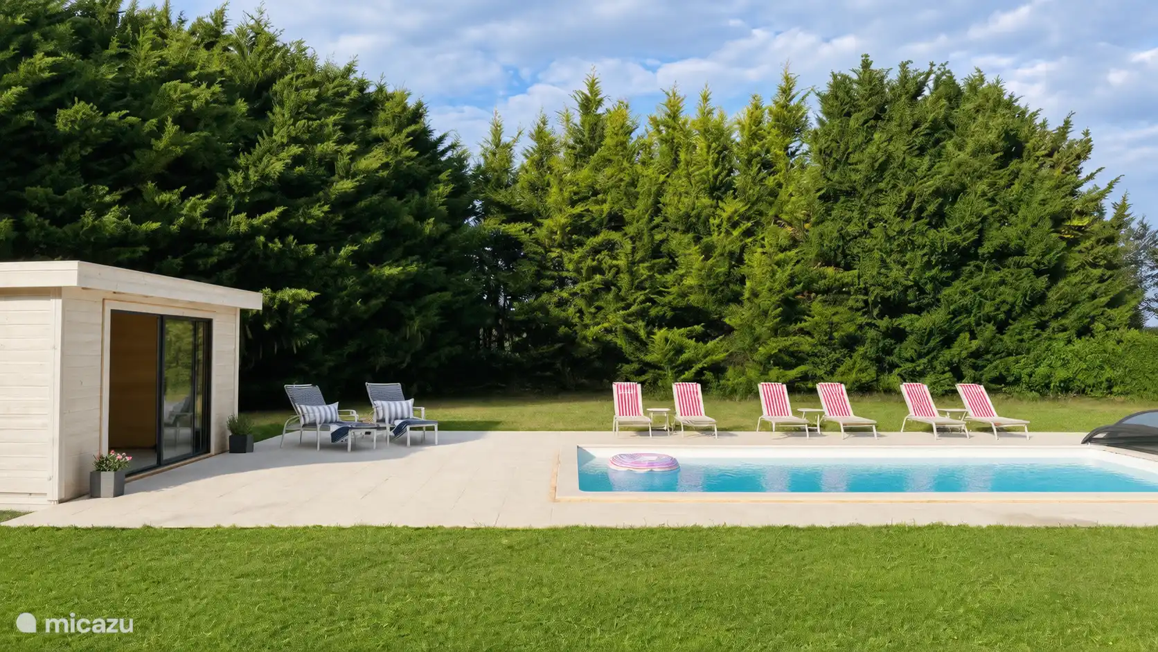Pool and pool house on the 4 acer estate.