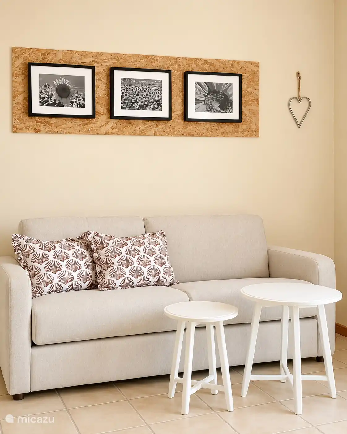 Living room in the Chestnut View apartment with the pullout sofa for 2. 