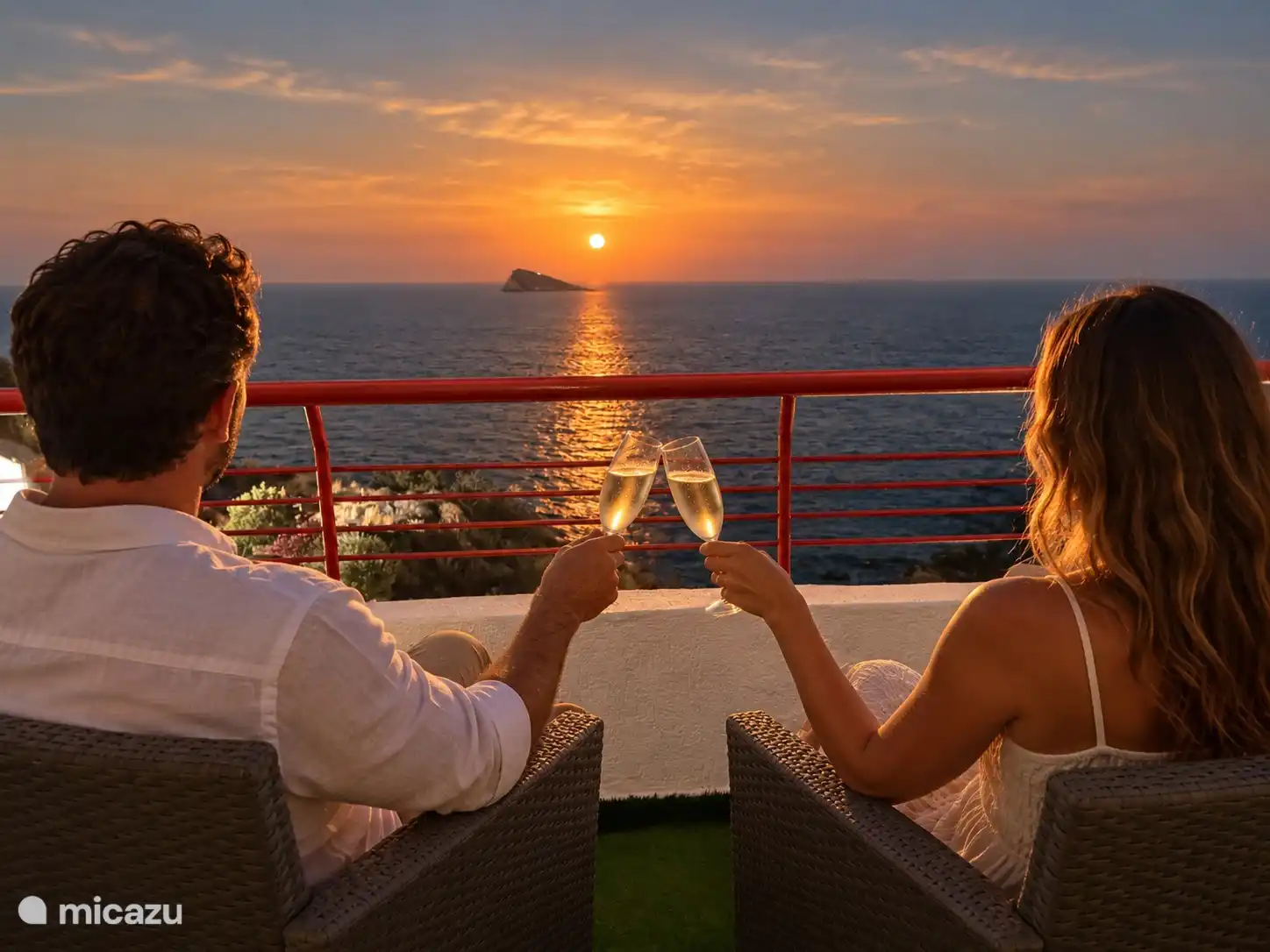 Profitez du coucher de soleil et portez un toast avec votre meilleure compagnie