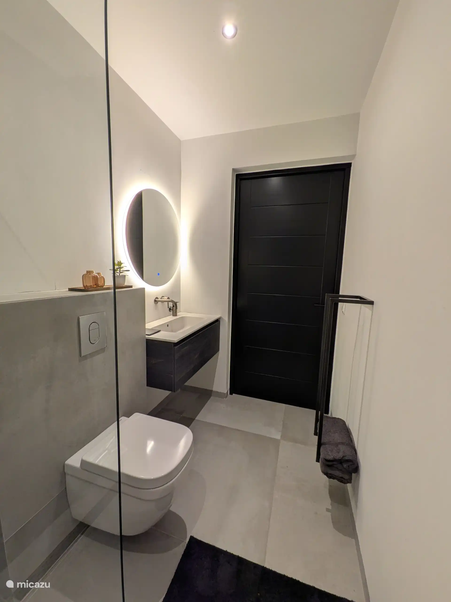 Toilet and sink in the bathroom on the ground floor.