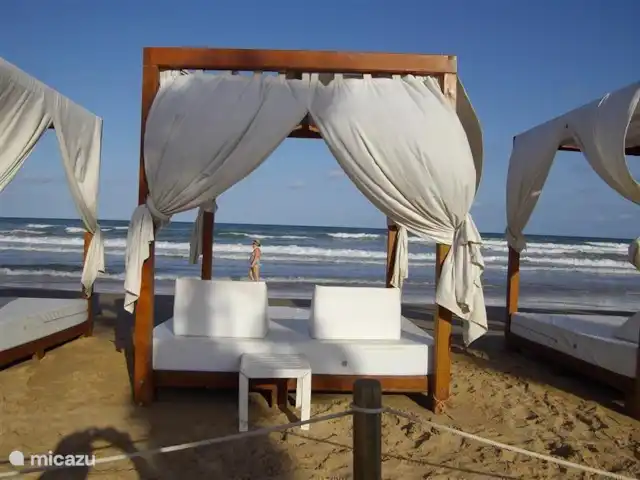 Playa Moncayo en España, Costa Blanca, Guardamar del Segura - apartamento y luego?, si, descansar en una maravillosa cama con dosel, que puedes alquilar aquí. que más se puede pedir, todo lo que tu corazón desea.