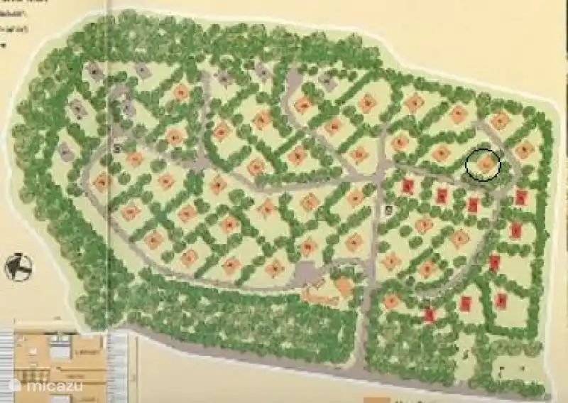 Karte des Parks Fonteinbos, im Kreis die Lage des Chiffchaff