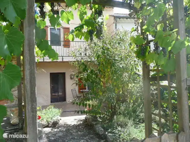 Vue de la terrasse supérieure à la terrasse inférieure