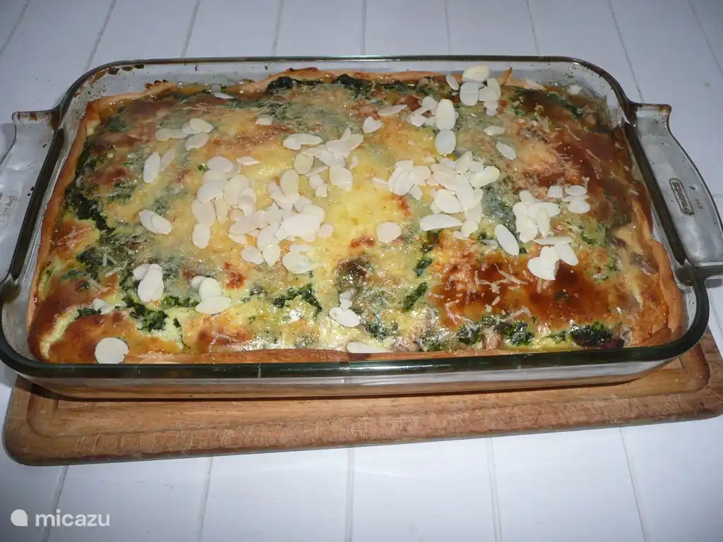 Ma quiche aux châtaignes, champignons et amandes effilées