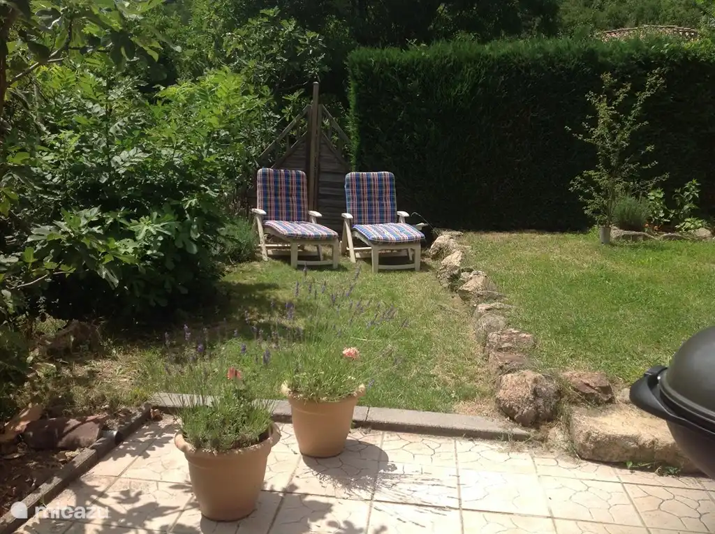 Liegewiese mit Sonnenliegen.