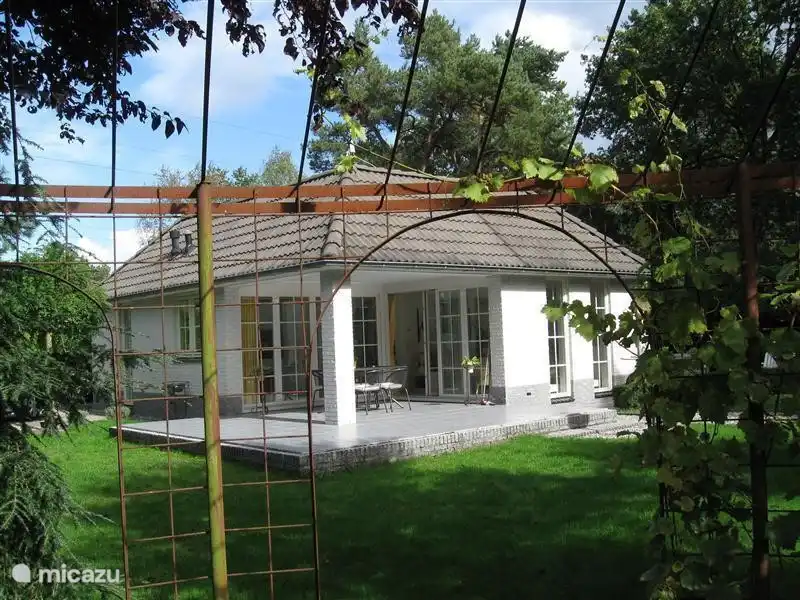 Ein Foto des Bungalows aus der Weinlaube genommen ..