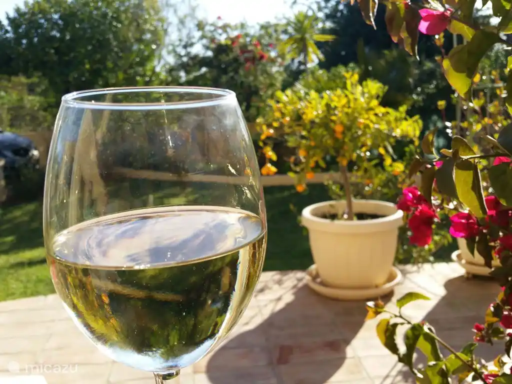 Genießen Sie die Terrasse mit Blick auf den Vorgarten.