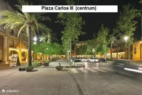 Plaza Carlos III. (Das Zentrum von Sant Carles de la Rapita.
Die Entfernung von der Wohnung zum Zentrum ongv.700mtr.