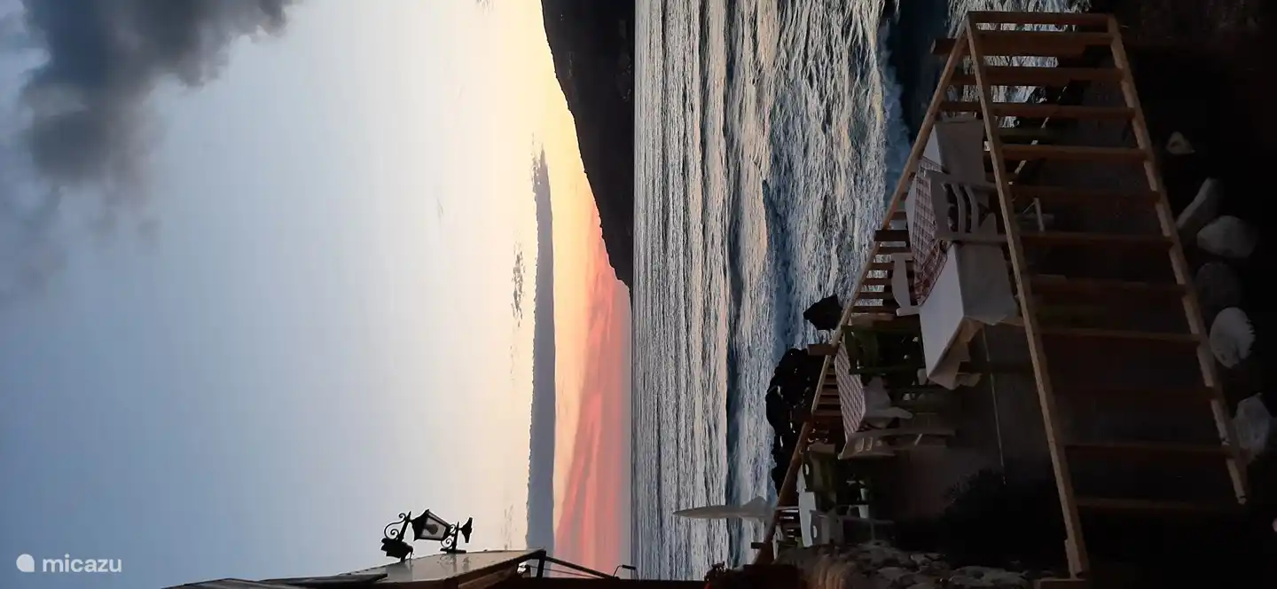 Dine right on the water with the sun setting and the sound of the sea. Delicious.