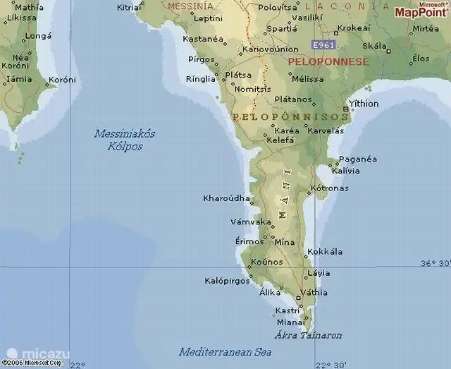 Germa is between Kelefa and Karea on Mani.
The ancient town Areopoli is about 4 km away and has all amenities.