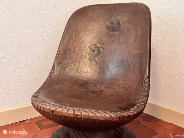 Location de Vacances France, Gard, Robiac-Rochessadoule, manoir / château - Het Elysium 4 à 5 p Canapé africain dans la chambre principale.