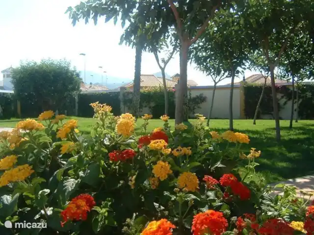 Casa Montana - Dicht bij de kust huren in Spanje, Costa Cálida, Mazarrón - bungalow Tuinen bij restaurant, tennisbanen en openbaar zwembad worden keurig onderhouden.