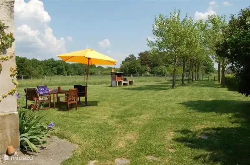 Garden furniture with brick BBQ