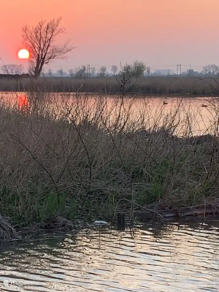 puesta de sol desde el porche