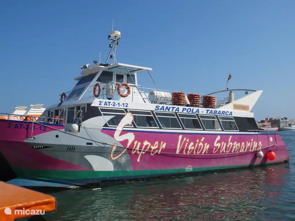 One of the boats from Santa Pola (10 min drive) to go to the island Tabarca. About 30 min sail. Very nice getaway!