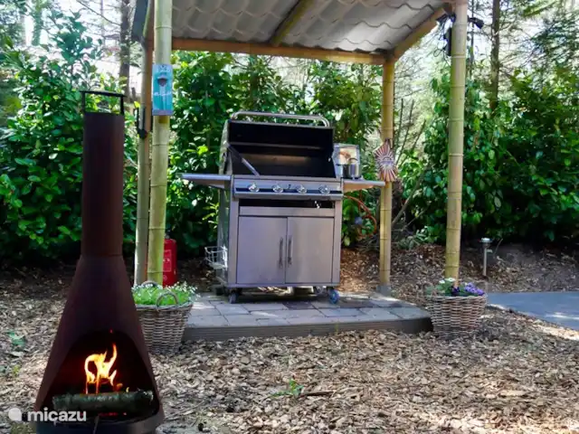 Le Coucou au Bospark de Vliegden | Pays-Bas, Gueldre, Emst (Epe) - chalet allumer un feu attention au code rouge interdit.
