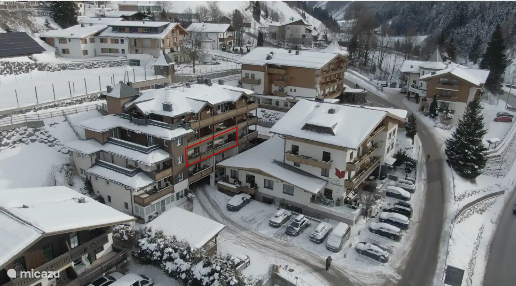 View top of apartment building
