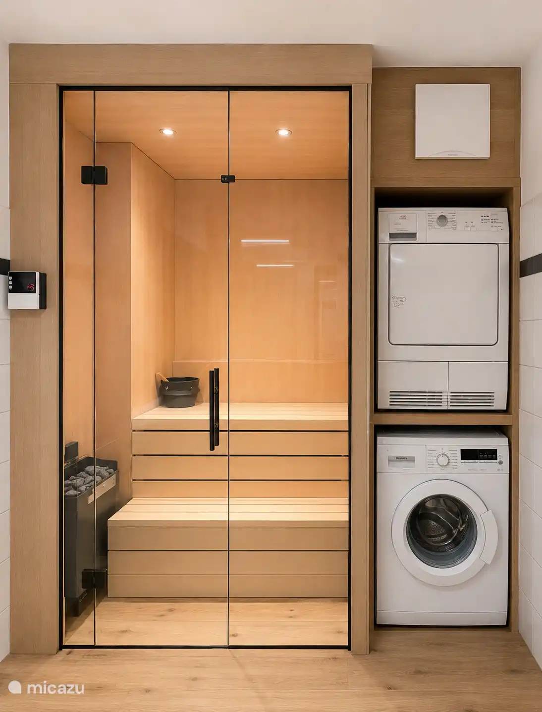 Sauna, lavadora y secadora