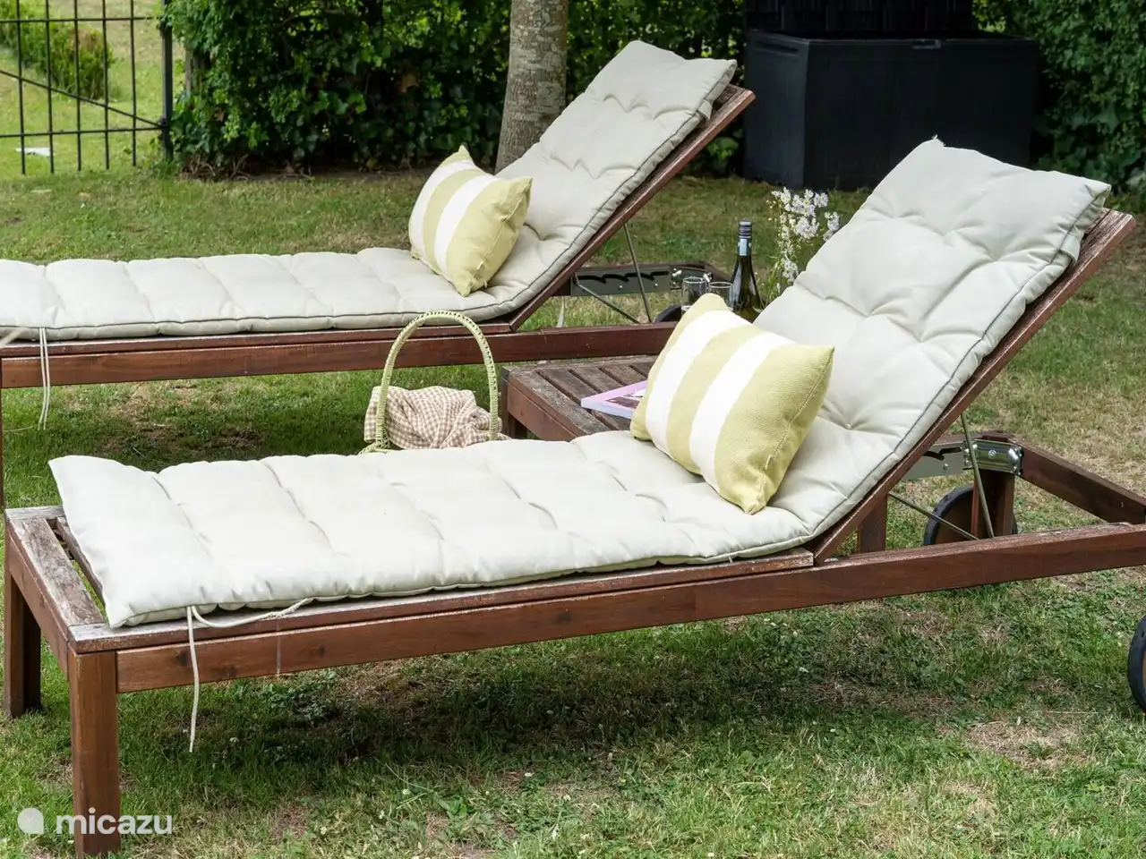 Sunbeds next to Coach House