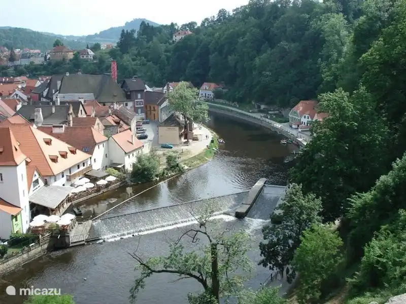 La ciudad de Cesky Krumlov con el Vlatava
