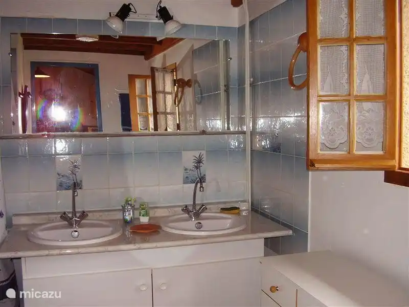 Salle de douche avec double vasque