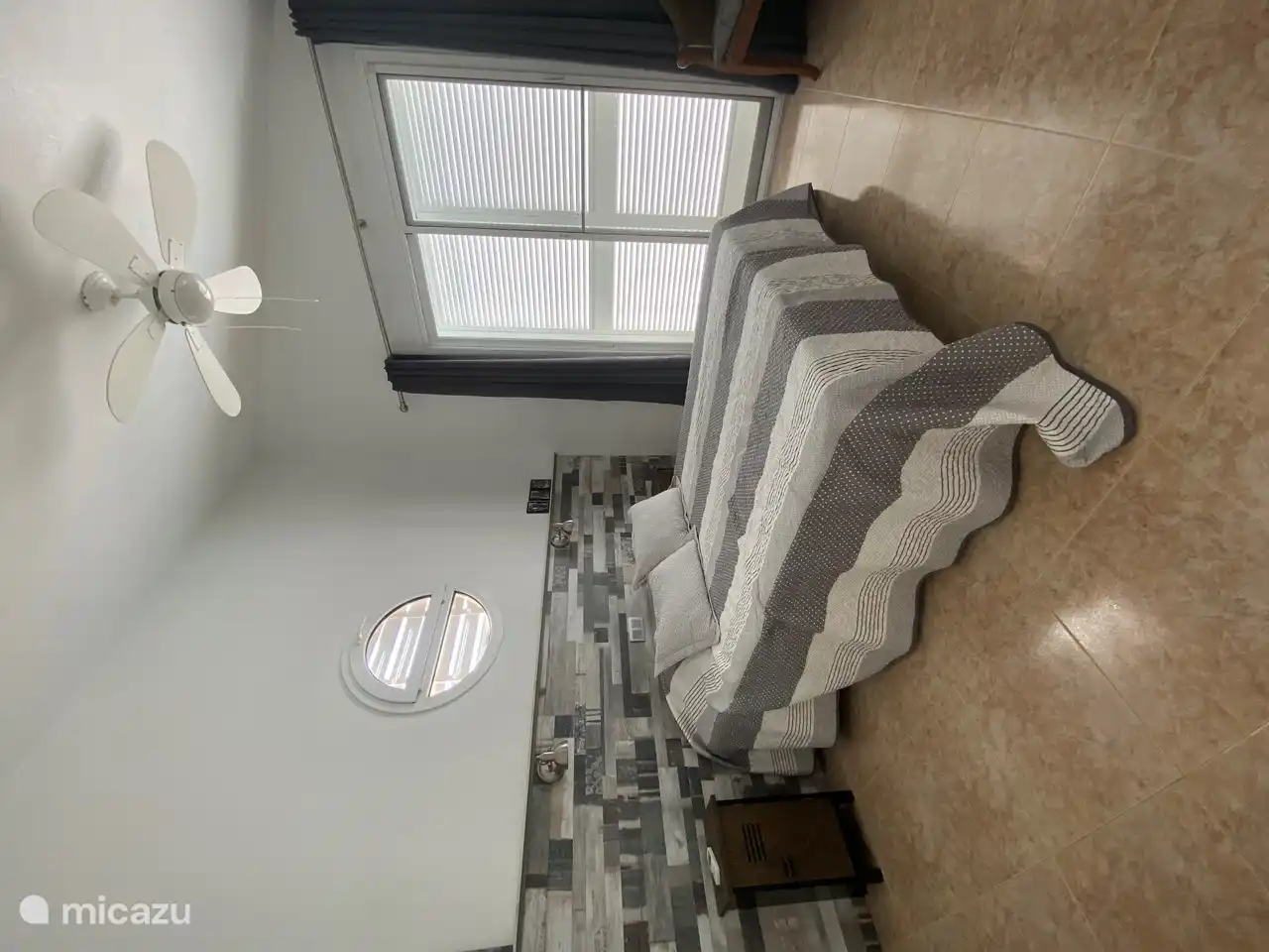 Bedroom 2, upstairs with air conditioning.