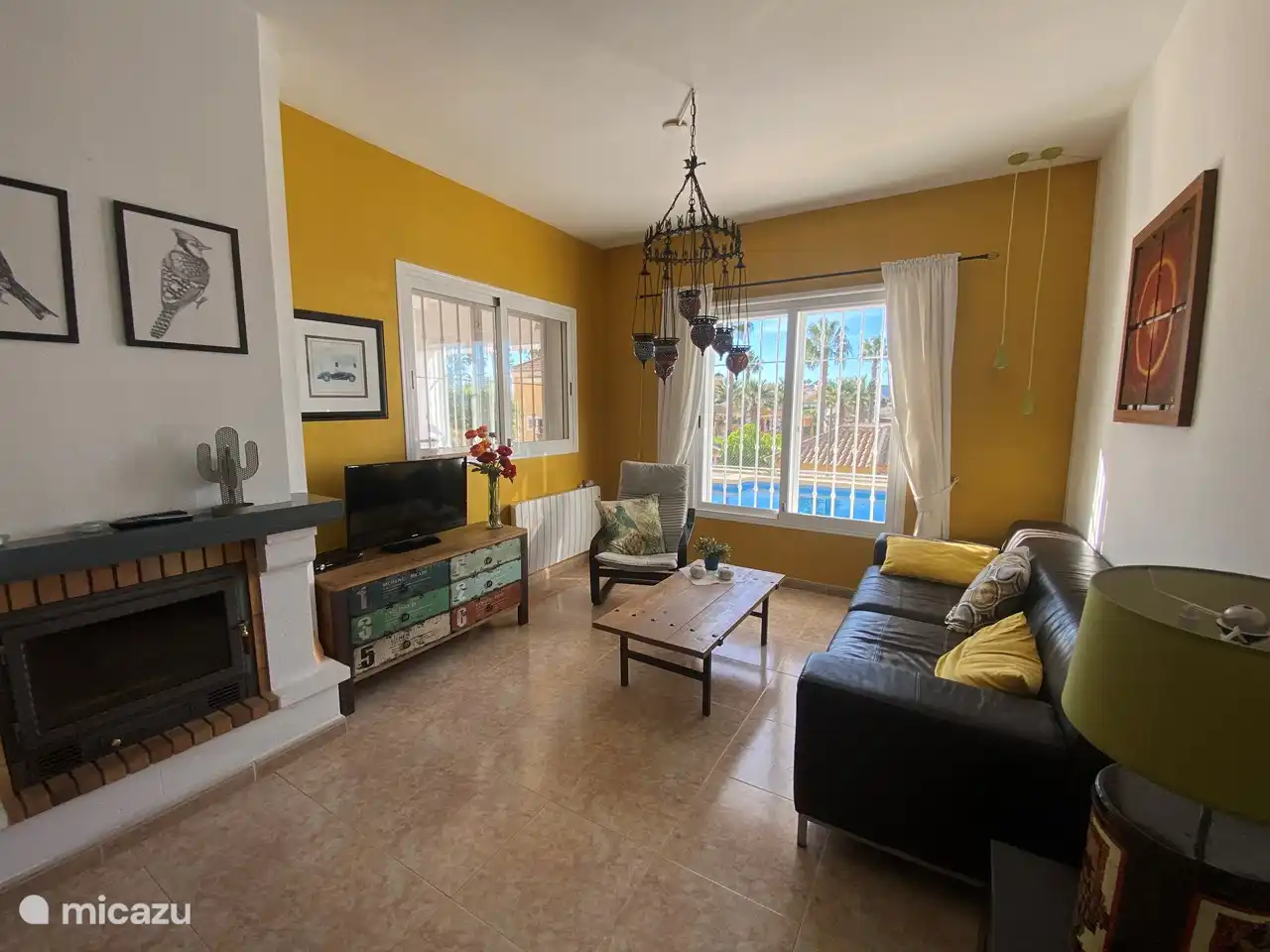 Modern furnished living room with air conditioning