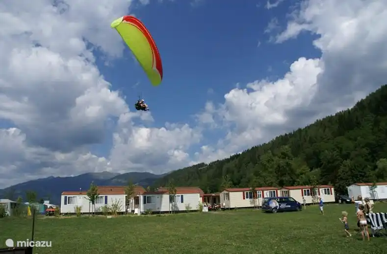 Paragliding at the adjacent campsite