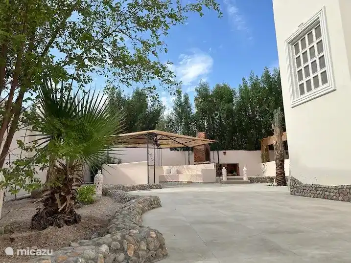 The garden with pergola and the outdoor BBQ