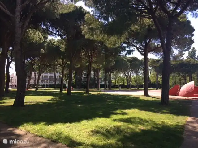 Park achter appartement