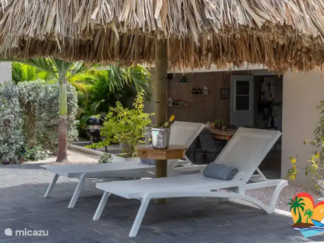 Maison Tropicale Salina | Curaçao, Curaçao-Centre, Willemstad - maison de vacances L’heure de prendre un verre sous la palapa au bord de la piscine