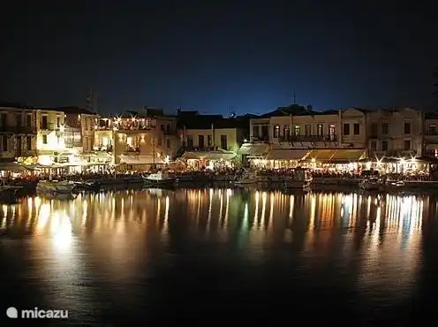 Rethymnon Hafen bei Nacht