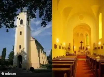 Gotische Kirche im Dorf auf römischen Fundamenten errichtet