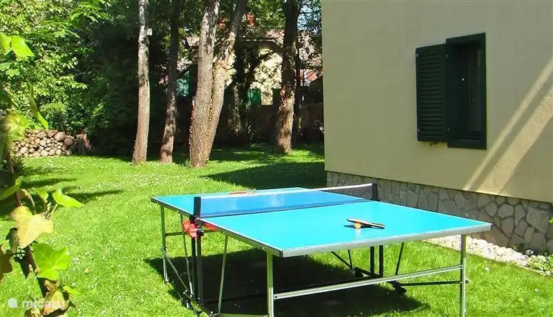 Tischtennisplatz hinder der Villa 