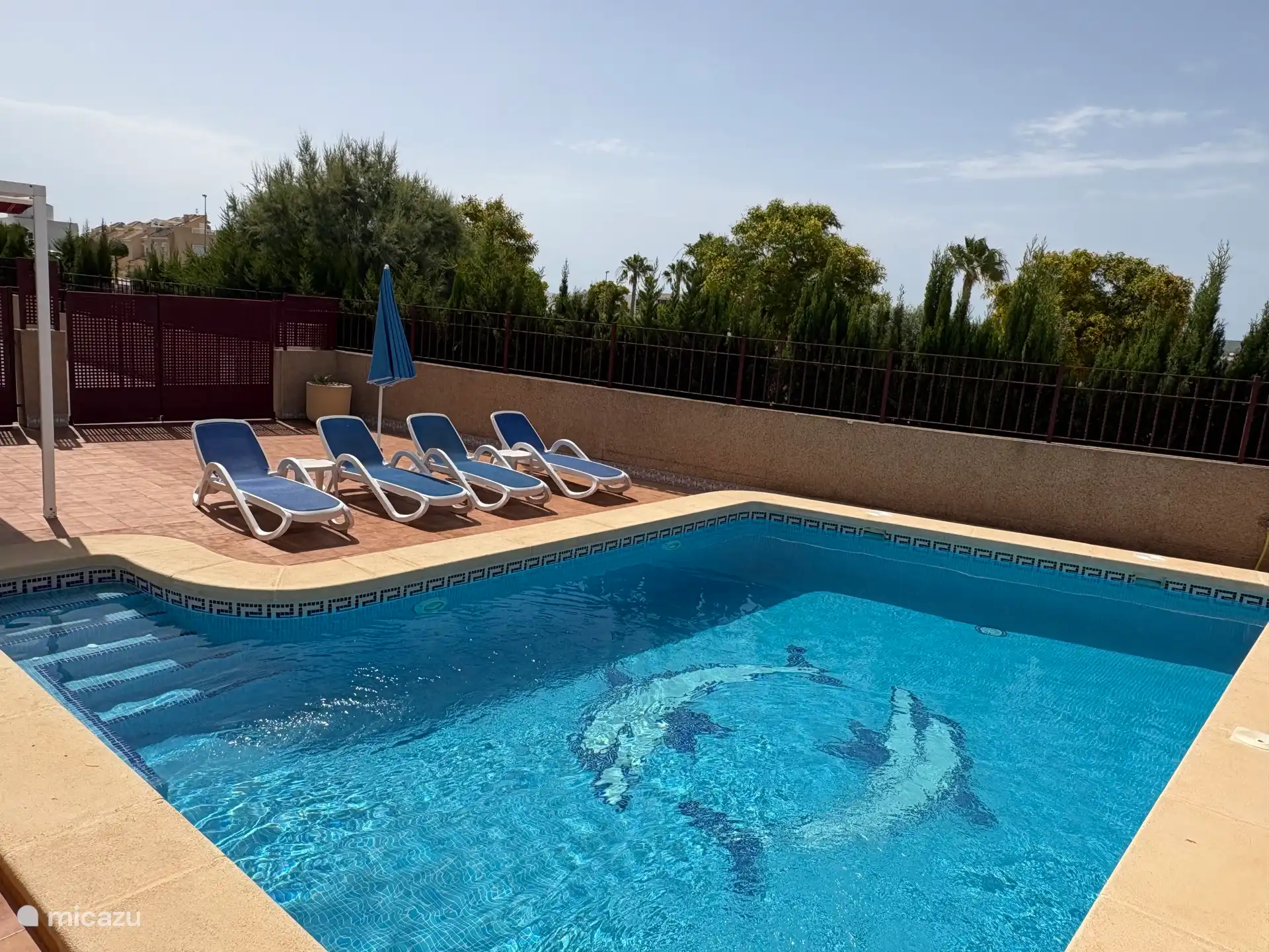 Sonne den ganzen Tag auf den Liegeplätzen am Pool