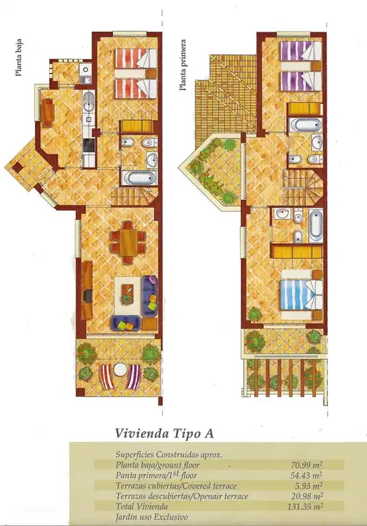 Plan d'étage à l'intérieur, au rez-de-chaussée et au premier étage