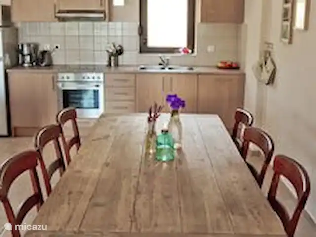 Villa Éléonore | Grèce, Crète, Prinès - villa Cuisine entièrement équipée. Plaque de cuisson électrique 4 places, four, lave-vaisselle, micro-onde, bouilloire, cafetière, grille-pain, presse-agrumes, vaisselle, couverts, verres et tasses. Toutes sortes de choses utiles pour passer de bonnes vacances.
