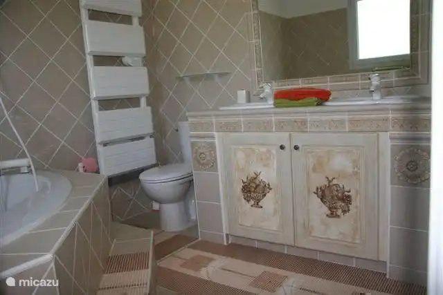 perteneciente a la habitación cigale, baño, ducha y lavabo doble