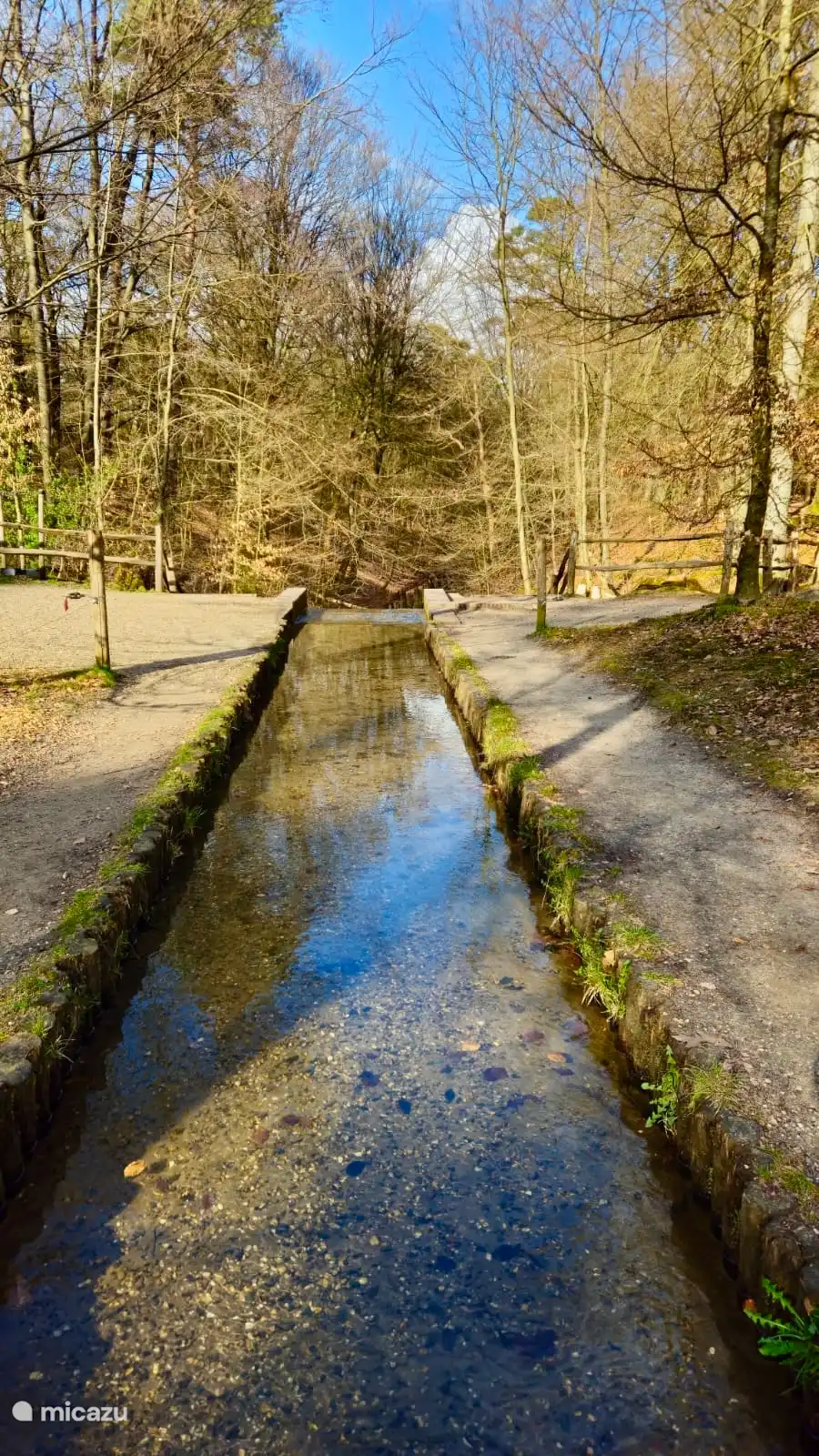 De Loenense waterval van bovenaf gezien.