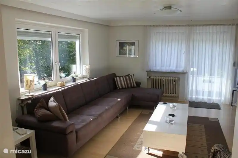 U ziet hier een deel van onze woonkamer met een nieuwe hoekbank.