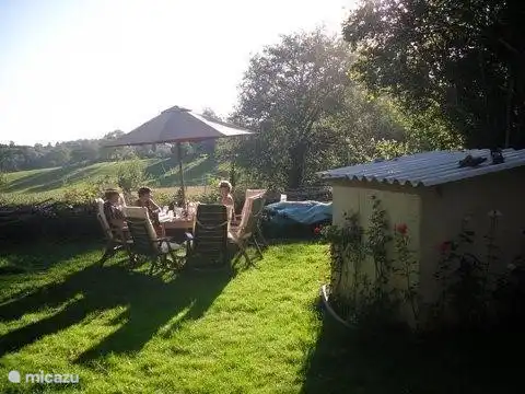 private garden around pool