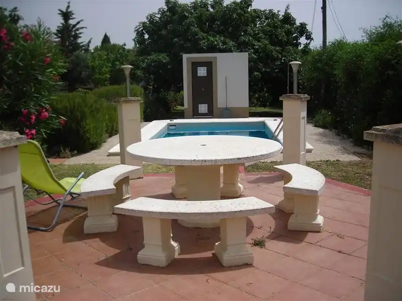 dining area by the pool